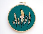 Feather Embroidery - 5 Inch Hoop Art - Hand Stitched - Boho Wall Art - Teal and Pastel Feathers - Southwest Tribal - Bohemian Decor