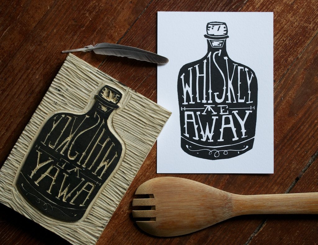 Whiskey me away - original 5x7" print