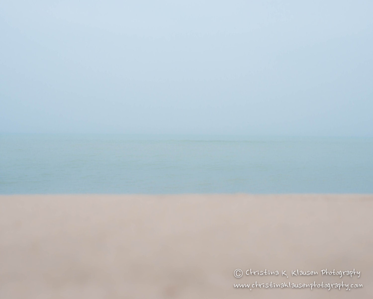 Abstract Seascape Photograph.  Beach Photo.  Beach Photography. Minimalist. Blue. Turquoise. Sand. Fine Art Landscape Photography 8x10 Print