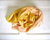 Cotton Hand Dyed Lightweight, Spring Scarf, Summer Scarf, Beach Scarf, Pastel Peach and Yellow Ombre Scarf, Shawl, Wrap