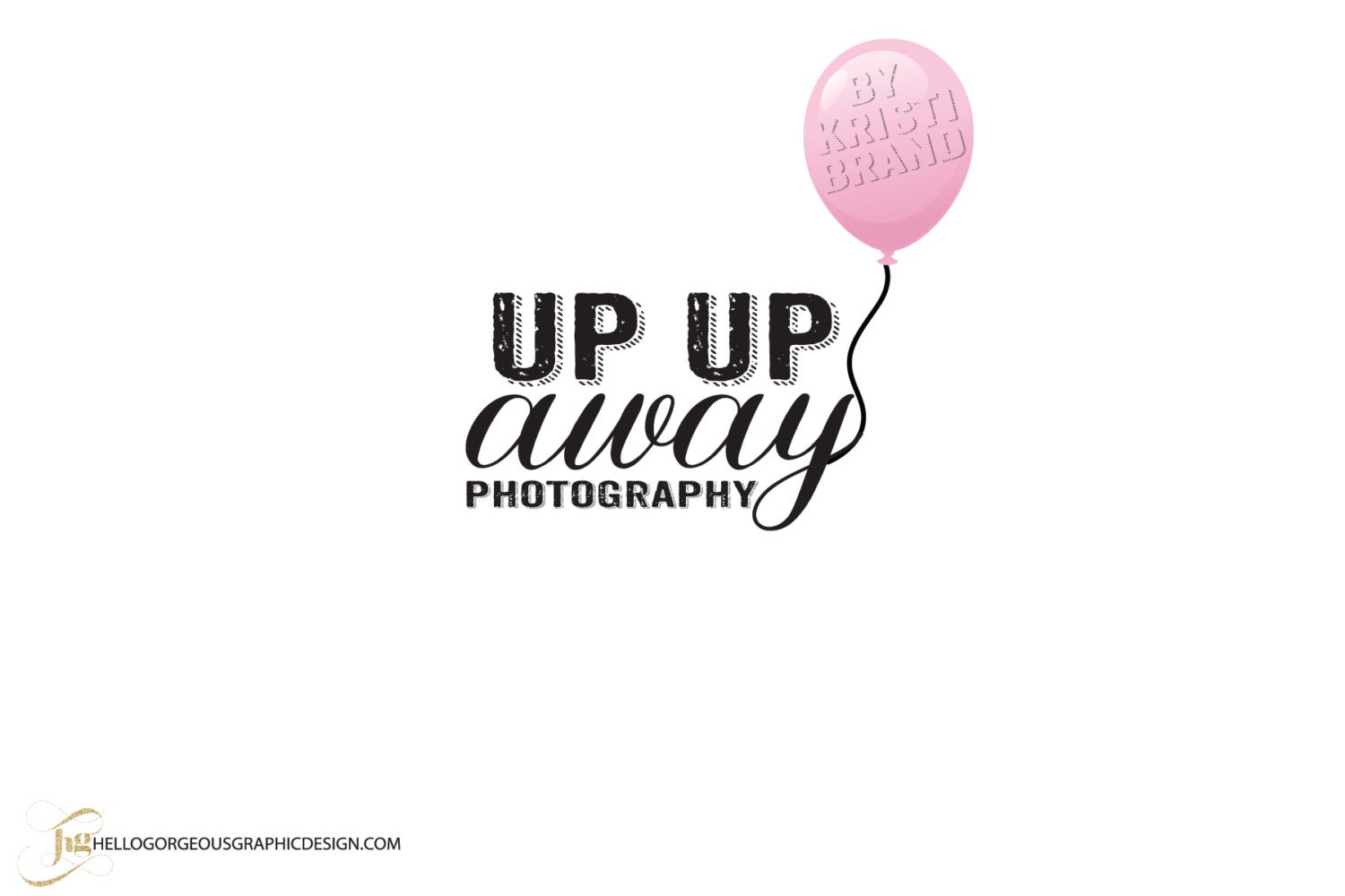 Up Up Away - Balloon cute logo design for etsy shop, photographer, boutique, website. Fun and whimsical graphic design for business. Il_570xn