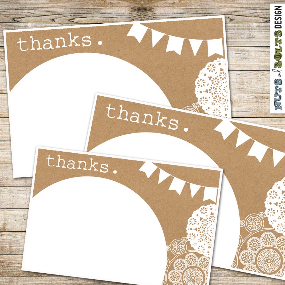 Printable Thank You Cards - Shabby Chic