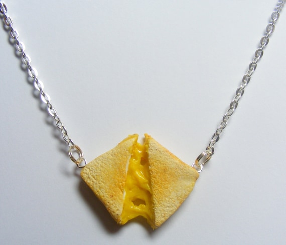 Grilled Cheese Miniature Food Necklace - Miniature Food Jewelry,Handmade Jewelry Necklace Pendant