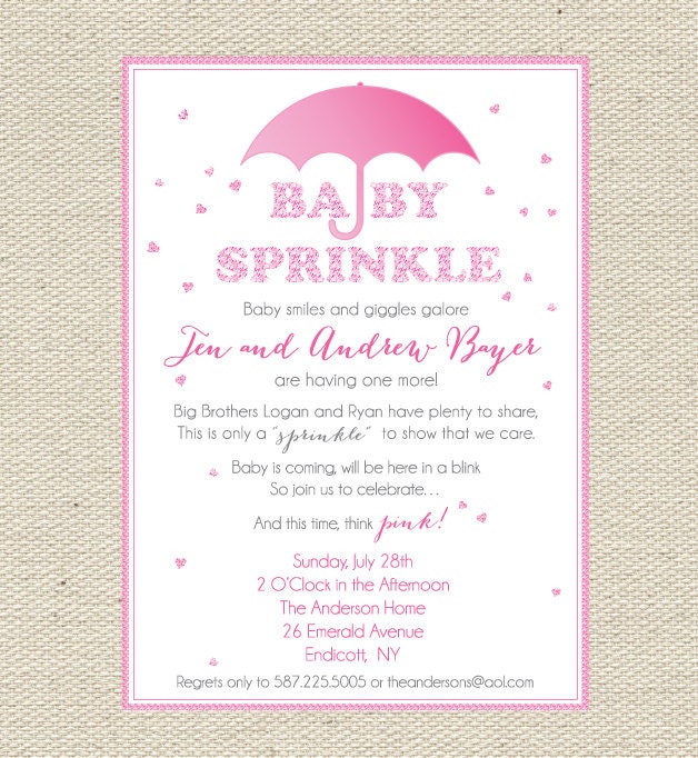 Baby "Sprinkles" Pink Baby Sprinkle / Baby Shower Invitation Printable Il_170x135