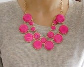 rosy bubble necklace,beadwork necklace,Beaded Jewelry,bib necklace,statement necklace,pendant necklace with chain