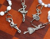 Dancers Wine Glass Charm Bracelets Set of 4