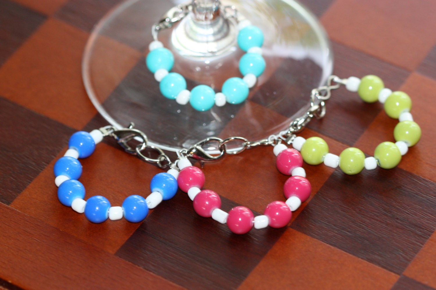 Beaded Wine Glass Charms Set of 4