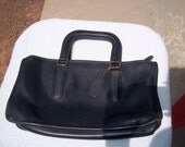 1970s Black Leather Coach Bonnie Cashin Made in New York City