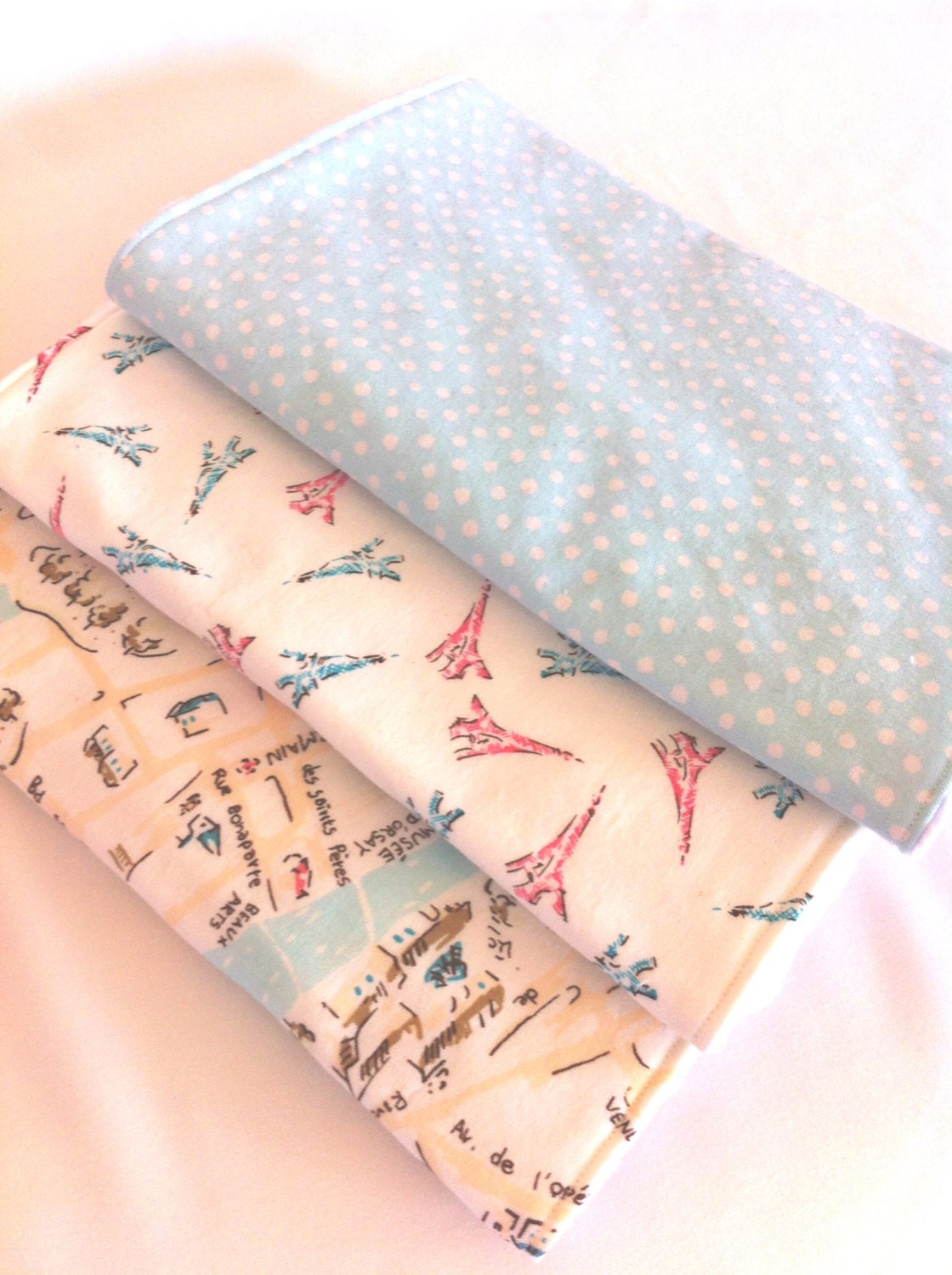 With Love From Paris set of 3 Burp Cloths