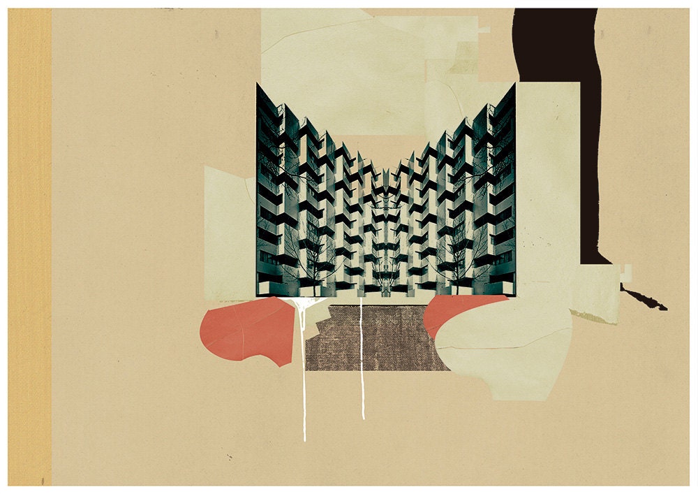 Abstract collage, art print, modern art, Abstract composition XXXVIII