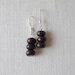 Bracciated Jasper Stick Earrings - Oxblood and Charcoal