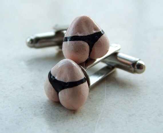 Original Handmade cufflinks- Ass out of your Ear - FREE SHIPPING