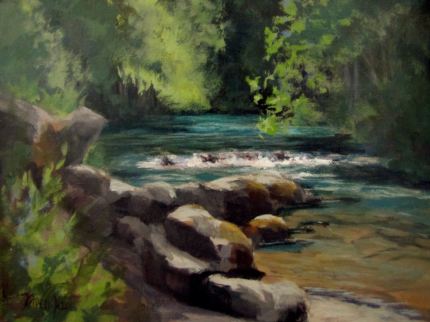 original plein air painting "Little River"