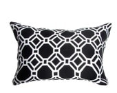 FOR AYA.Black and White Pillow Cover Modern Pillow Cover Black/White Geometric Shapes Accent Pillow.12 x 16" or 12 x 17" or 12 x 18"
