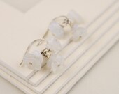 Handmade Moonstone Chip Cluster Earrings on Sterling Silver Earwires