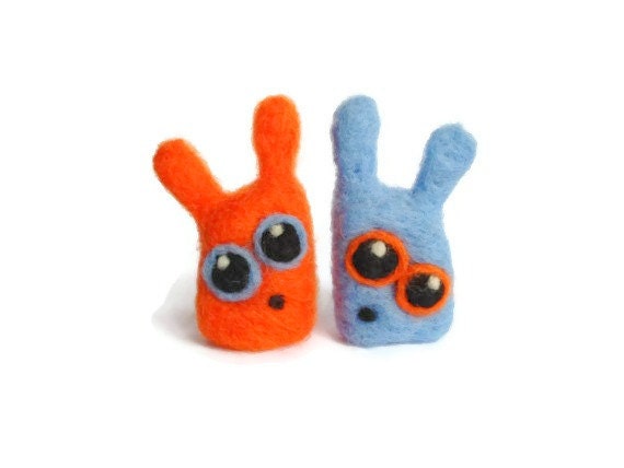 Felted Amigurumi Sculpture, Miniature Primitive Fibre Sculpture ('Buffins')