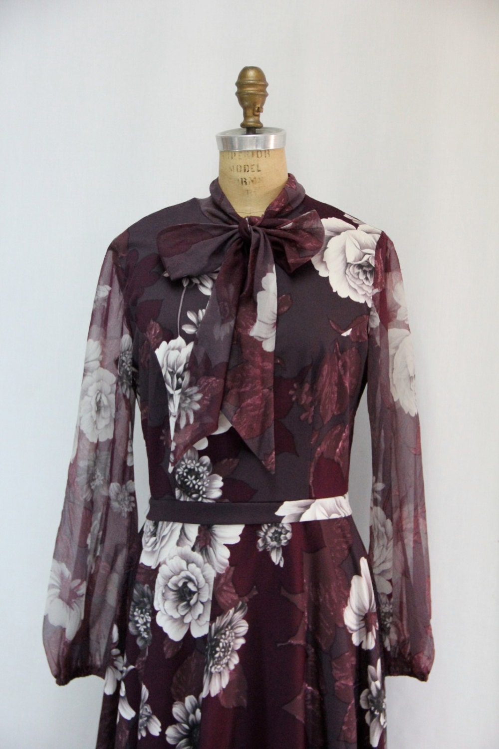 LG Vintage Dress Eggplant Color Secretary Dress
