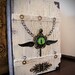 Handmade steampunk  blank book, journal, diary, notebook, sketchbook with 300gsm watercolor paper and leather spine