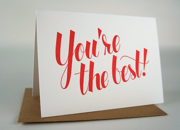 Card: "You're the Best" - White/Red