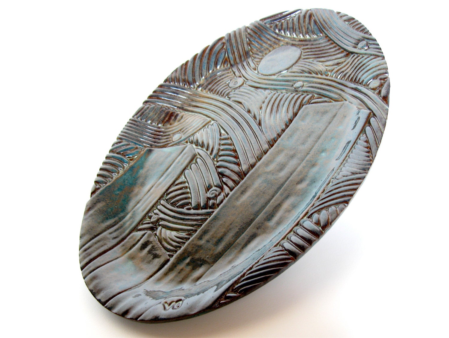 City Art Serving Platter, skyscraper cityscape modern ceramic pottery large oval plate, wedding gift tableware table setting housewares