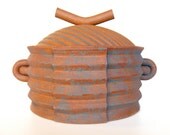 Modern Ceramic Casserole Baking Dish, rustic ceramic pottery stoneware kitchen bakeware dining serving bowl in toasted brown
