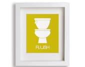Baby's First Art Print - Flush 8x10 - Children Decor, Children, Kids Bathroom Decor, Children's Wall Art, Bathroom Art