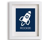 Rocket Art Print - Nursery Art, Babys Room Art, Kids Wall Art, Playroom Art, Modern Kids Art, Childrens Art, Outer Space, Space Shuttle