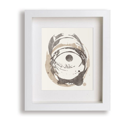 Abstract, Modern Coffee Ring Stains Art Print - 8x10 (mocha) - home decor, modern art, natural colors, abstract, wall decor, gift idea