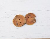 Medium Rustic Driftwood Wooden Buttons Natural Tree Wood Slice for Knitting Crochet Journal Tote Clothing Projects (set of 2)