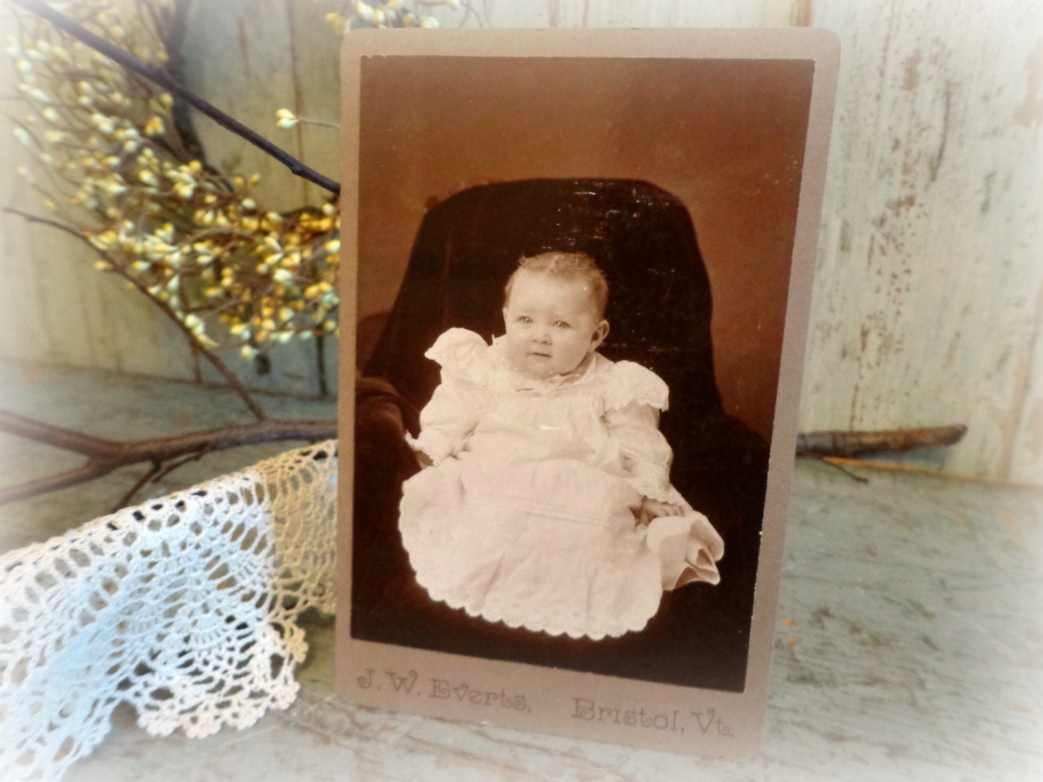 antique victorian photograph  / cabinet card / beautiful baby / EPSTeam