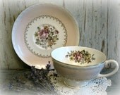 antique tea party for one gift box set / pale pink circa 1940's / tea cup accessories / home & living trending item /  EPSTeam