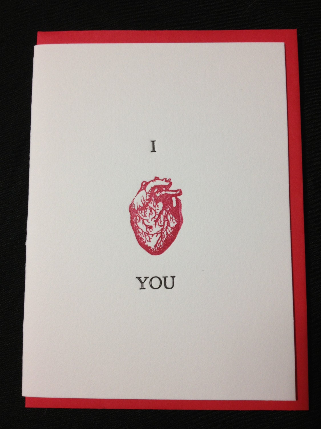 I (Anatomical) Heart You - Hand-printed Valentine's Day or Anniversary Love Letterpress Card