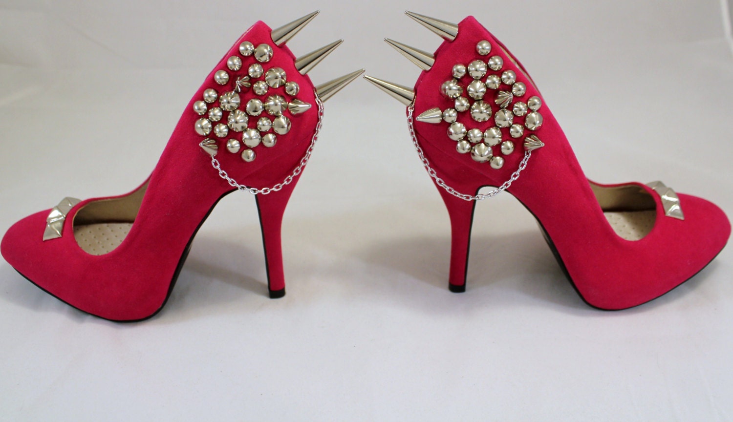 Pink Cluster of Studs heels Size 6