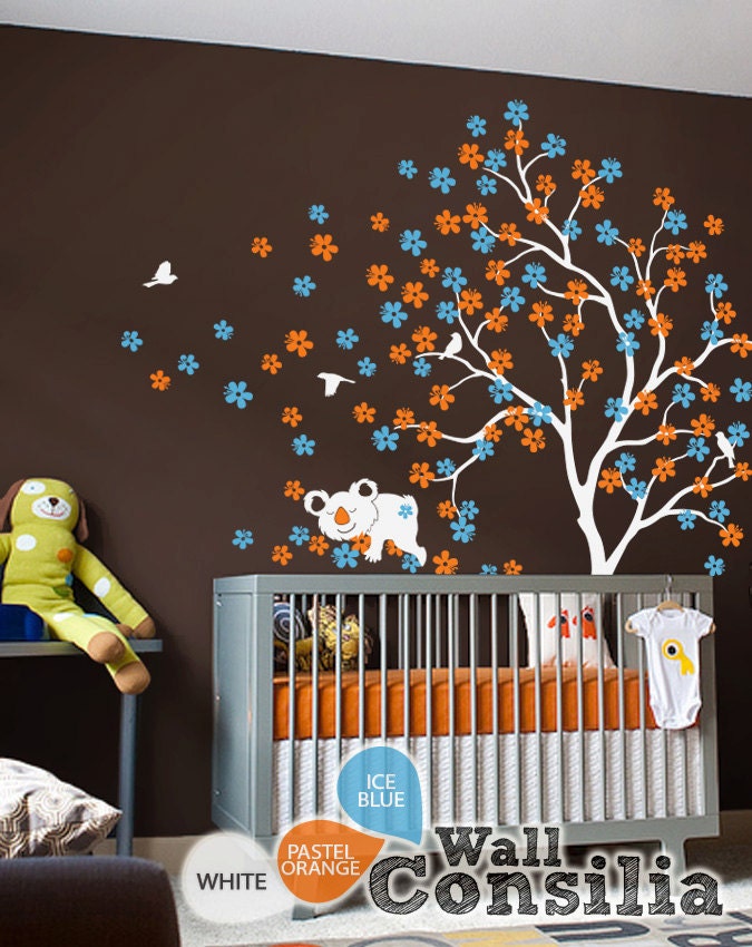 Baby Nursery Wall Decals - Tree Wall Decal - Koala Decal - Large: approx 85" x 76" - KC013