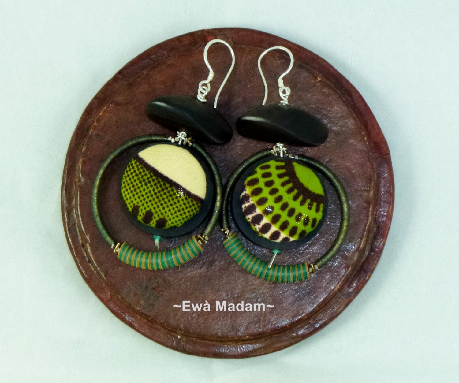 Asa--Ankara Ebony Wood 45mm Vintage Seguin Hoops