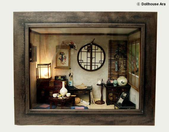 The orient traditional room (No.3) asian old things, antiques -Dollhouse Miniatures