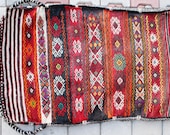 Vintage Handwoven Handmade Turkish Antique Wall Decor Kilim Sack - 28''x45,2'' inch %100 WOOL - FAST SHIPMENT - Delivered Within 2-4 Days,