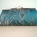 EllenVintage Peacock Teal Clutch with Silk lining (choose your color) , Bridesmaid gift idea, Wedding clutch, Bridesmaid clutch, Evening bag