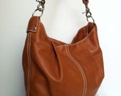 Genuine natural leather handbag medium purse tote hobo bag handmade