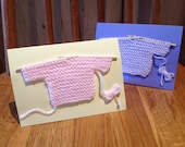 Hand knitted new baby card