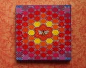 Bee Sacred Geometry- Wood Block Print Art