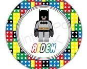 Personalized 10" Melamine Plate or 20 oz. Bowl - Superhero Building Block
