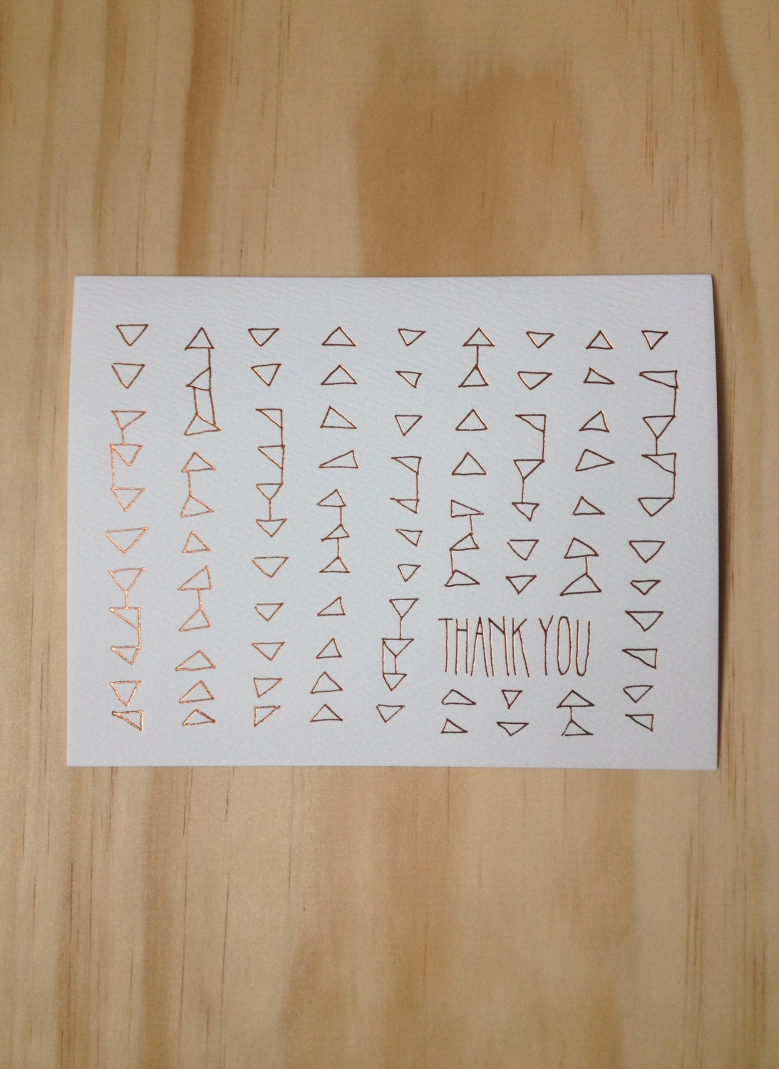 Silver/Gold/Copper Foil Triangle Letterpress Thank You Card