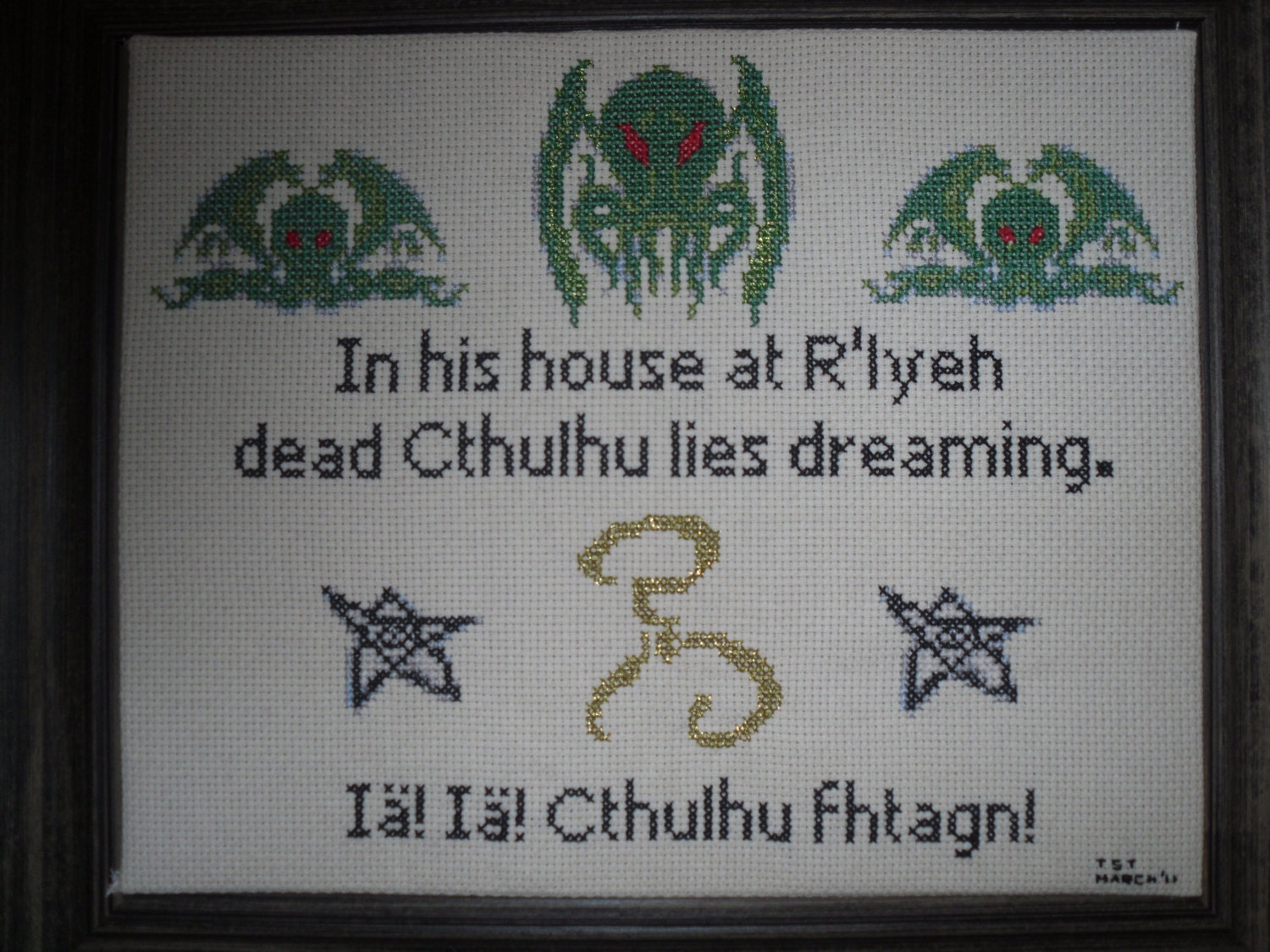 Cthulhu Lies Dreaming Cross Stitch Pattern