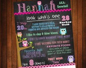 Custom Birthday Board: Owl Theme Il_170x135