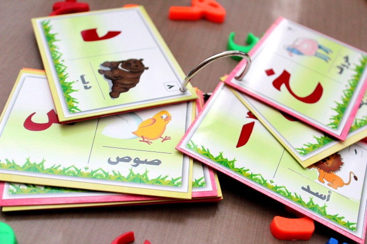 Arabic letters Flash cards mini book,Mini album for teaching Arabic for kids