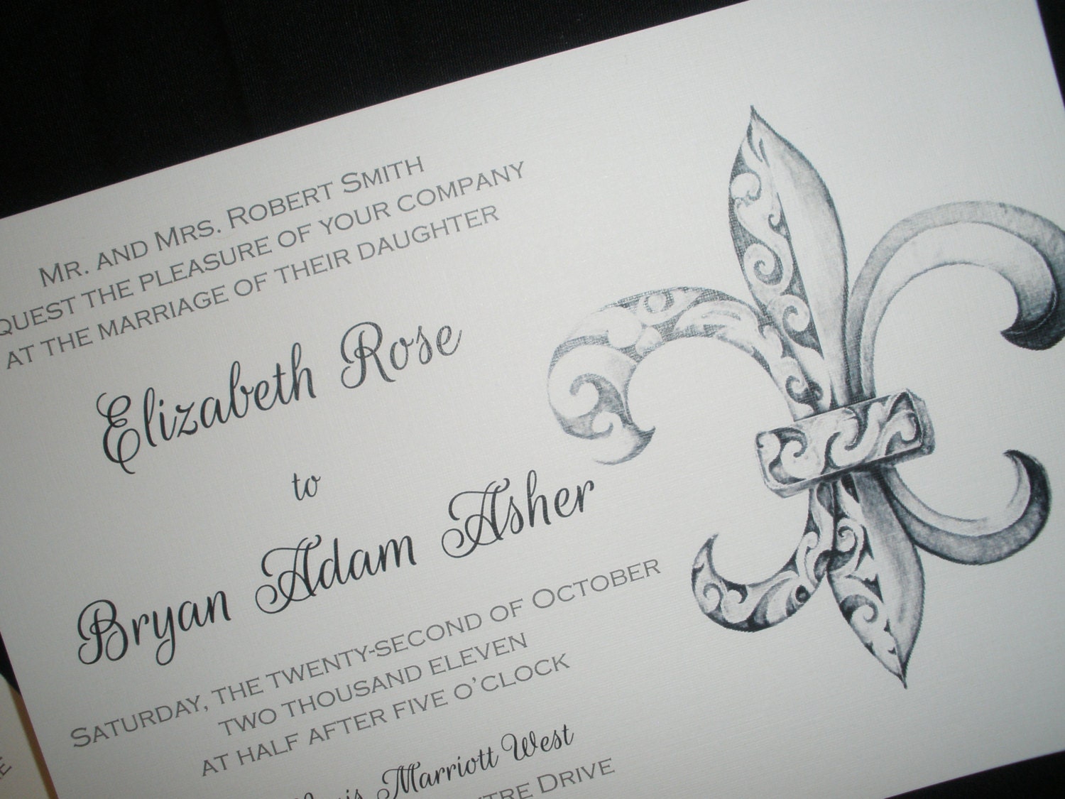 Fleur de Lis Wedding Invitation Suite