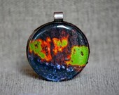 Palm tree bark in rain - resin pendant / necklace. 1.5" Lightweight branch slice. Hinterland Mama,  Australia