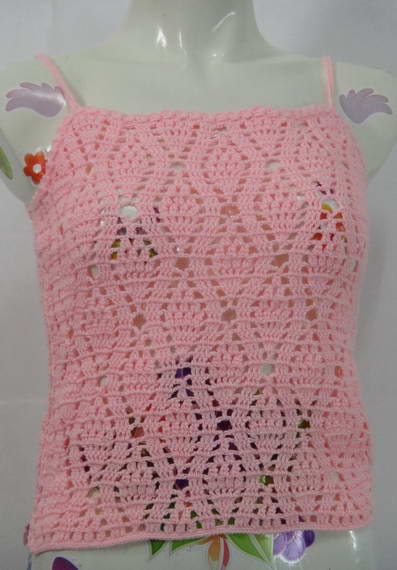 Crochet wearable , Women Top ,Tunic,   Made to order , Crochet blouse , Spring,  /  No.CB-10