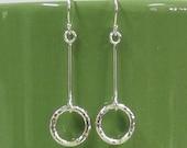32 x 12  mm Hammered Earrings Textured Earrings Sterling Silver Jewelry Earrings Dangle Earring Modern Handmade E025